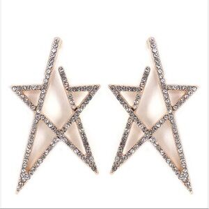 Crystal Pave Goldtone Star Statement Earrings ✨
